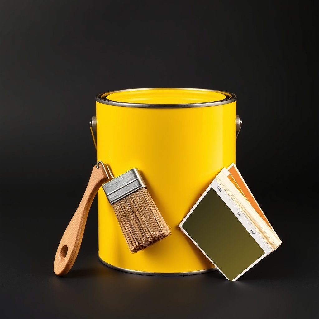 Electric yellow paint can